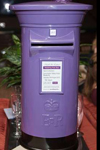 Purple and black wedding post box hire