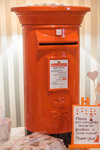 Tangerine orange and black wedding post box hire