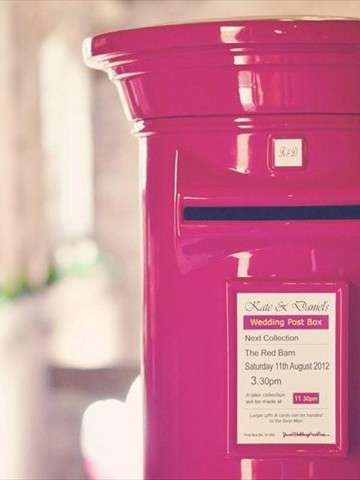 Hot Pink and Black Wedding Post Box Hire