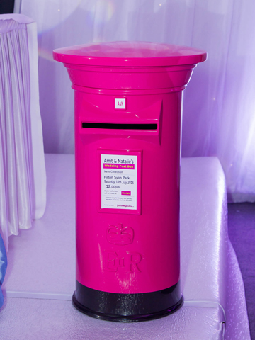 Hot Pink and Black Wedding Post Box Hire