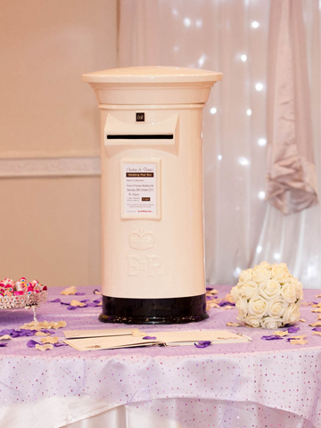 Ivory and Black Wedding Post Box Hire