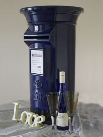 Navy Blue and Black Wedding Post Box Hire