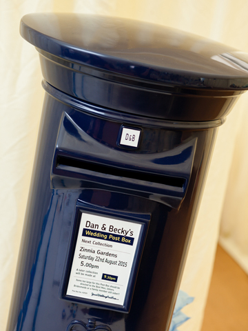 Navy Blue and Black Wedding Post Box Hire