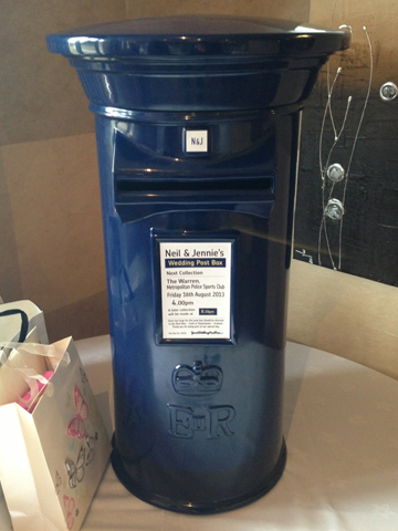 Navy Blue and Black Wedding Post Box Hire