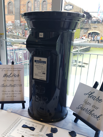 Navy Blue and Black Wedding Post Box Hire