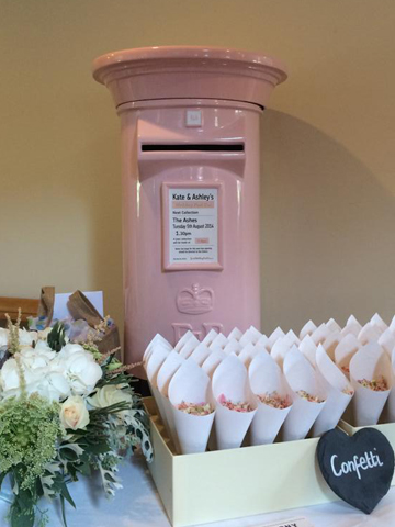 Pale Pink and Black Wedding Post Box Hire