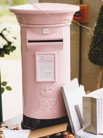 Pale Pink and Black Wedding Post Box Hire