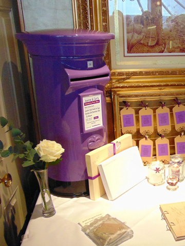 Purple and Black Wedding Post Box Hire