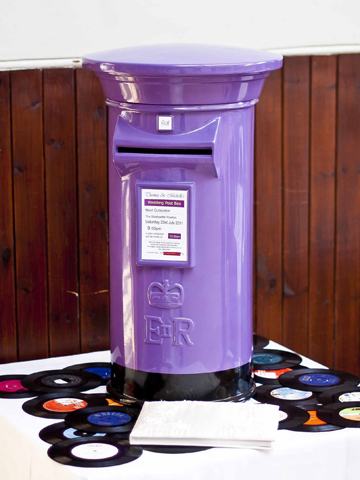 Purple and Black Wedding Post Box Hire