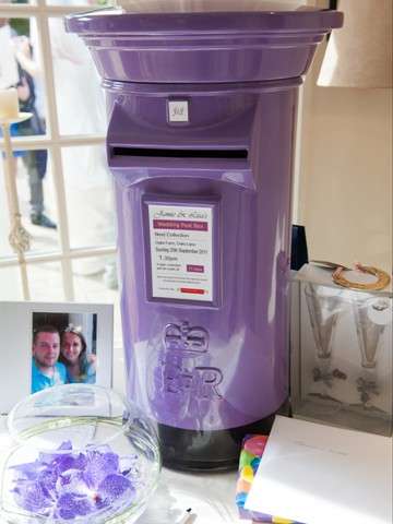 Purple and Black Wedding Post Box Hire