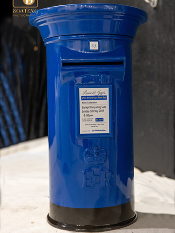 Royal Blue and Black Wedding Post Box Hire