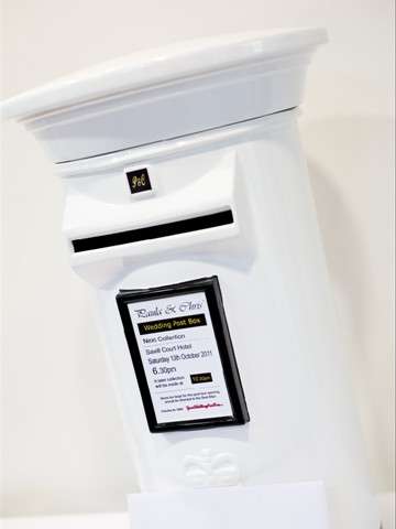 White and Black Wedding Post Box Hire