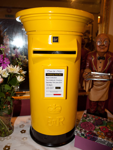 Yellow and Black Wedding Post Box Hire