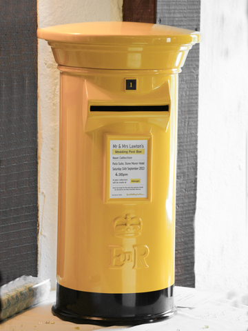 Yellow and Black Wedding Post Box Hire