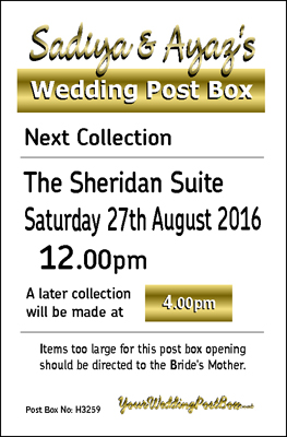 Wedding Post Box Hire Personalisation Panel