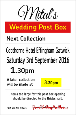 Wedding Post Box Hire Personalisation Panel