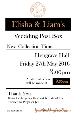 Wedding Post Box Hire Personalisation Panel